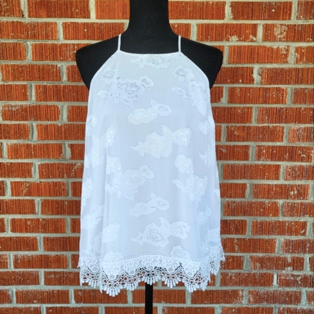 Kaari Blue floral tunic blouse (NWT)